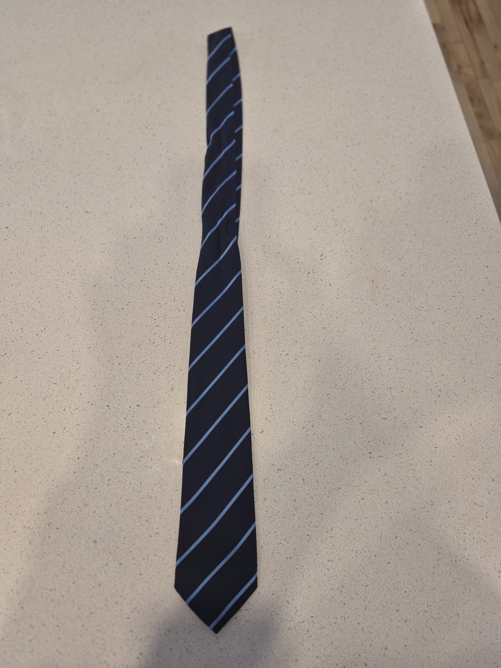 Place Navy Blue Tie with Light Blue Diagonal Stripes